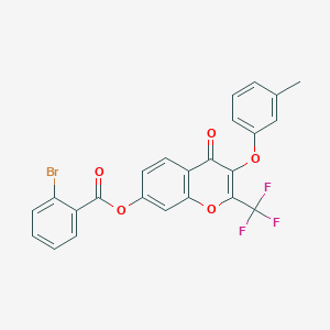 molecular formula C24H14BrF3O5 B375079 3-(3-methylphenoxy)-4-oxo-2-(trifluoromethyl)-4H-chromen-7-yl 2-bromobenzoate 