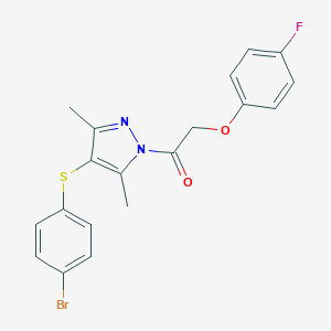 4-[(4-bromophenyl)sulfanyl]-1-[(4-fluorophenoxy)acetyl]-3,5-dimethyl-1H-pyrazole