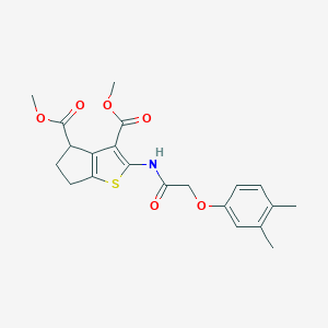 dimethyl 2-[[2-(3,4-dimethylphenoxy)acetyl]amino]-5,6-dihydro-4H-cyclopenta[b]thiophene-3,4-dicarboxylate