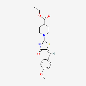 molecular formula C19H22N2O4S B3750827 ethyl 1-[(5E)-5-[(4-methoxyphenyl)methylidene]-4-oxo-1,3-thiazol-2-yl]piperidine-4-carboxylate 