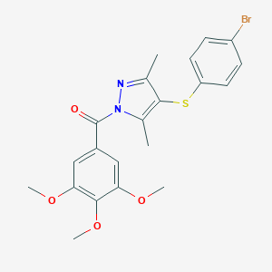(4-((4-bromophenyl)thio)-3,5-dimethyl-1H-pyrazol-1-yl)(3,4,5-trimethoxyphenyl)methanone