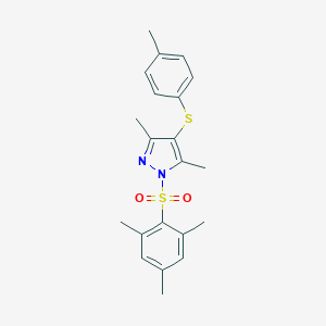 molecular formula C21H24N2O2S2 B375084 1-(mesitylsulfonyl)-3,5-dimethyl-4-(p-tolylthio)-1H-pyrazole CAS No. 394236-70-5