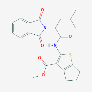 molecular formula C23H24N2O5S B375093 METHYL 2-[2-(1,3-DIOXO-2,3-DIHYDRO-1H-ISOINDOL-2-YL)-4-METHYLPENTANAMIDO]-4H,5H,6H-CYCLOPENTA[B]THIOPHENE-3-CARBOXYLATE 