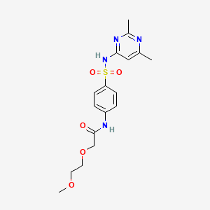 molecular formula C17H22N4O5S B3751073 N-{4-[(2,6-dimethylpyrimidin-4-yl)sulfamoyl]phenyl}-2-(2-methoxyethoxy)acetamide 