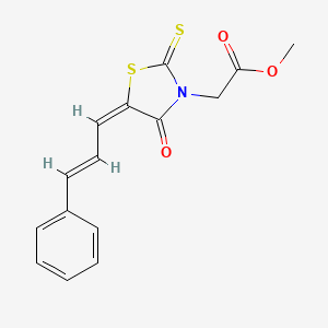 molecular formula C15H13NO3S2 B3751213 methyl {(5E)-4-oxo-5-[(2E)-3-phenylprop-2-enylidene]-2-thioxo-1,3-thiazolidin-3-yl}acetate 