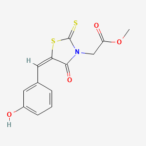 molecular formula C13H11NO4S2 B3751254 methyl [(5E)-5-(3-hydroxybenzylidene)-4-oxo-2-thioxo-1,3-thiazolidin-3-yl]acetate 