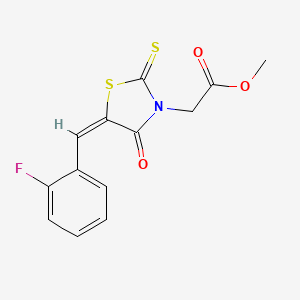 molecular formula C13H10FNO3S2 B3751257 methyl [(5E)-5-(2-fluorobenzylidene)-4-oxo-2-thioxo-1,3-thiazolidin-3-yl]acetate 