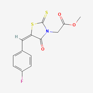molecular formula C13H10FNO3S2 B3751258 methyl [(5E)-5-(4-fluorobenzylidene)-4-oxo-2-thioxo-1,3-thiazolidin-3-yl]acetate 