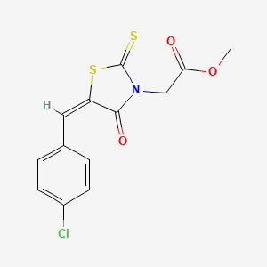 molecular formula C13H10ClNO3S2 B3751260 methyl [(5E)-5-(4-chlorobenzylidene)-4-oxo-2-thioxo-1,3-thiazolidin-3-yl]acetate 