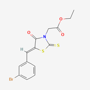 molecular formula C14H12BrNO3S2 B3751353 ethyl [(5Z)-5-(3-bromobenzylidene)-4-oxo-2-thioxo-1,3-thiazolidin-3-yl]acetate 