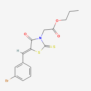molecular formula C15H14BrNO3S2 B3751360 propyl [(5Z)-5-(3-bromobenzylidene)-4-oxo-2-thioxo-1,3-thiazolidin-3-yl]acetate 