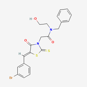 molecular formula C21H19BrN2O3S2 B3751470 N-benzyl-2-[5-(3-bromobenzylidene)-4-oxo-2-thioxo-1,3-thiazolidin-3-yl]-N-(2-hydroxyethyl)acetamide 