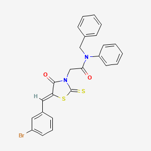 molecular formula C25H19BrN2O2S2 B3751471 N-benzyl-2-[5-(3-bromobenzylidene)-4-oxo-2-thioxo-1,3-thiazolidin-3-yl]-N-phenylacetamide 