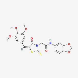 molecular formula C22H20N2O7S2 B3751495 N-1,3-benzodioxol-5-yl-2-[4-oxo-2-thioxo-5-(3,4,5-trimethoxybenzylidene)-1,3-thiazolidin-3-yl]acetamide 