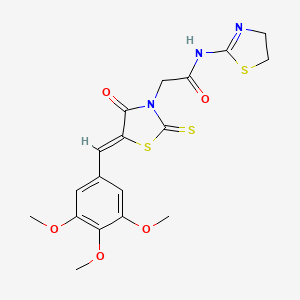 molecular formula C18H19N3O5S3 B3751501 N-(4,5-dihydro-1,3-thiazol-2-yl)-2-[4-oxo-2-thioxo-5-(3,4,5-trimethoxybenzylidene)-1,3-thiazolidin-3-yl]acetamide 