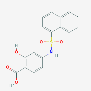 molecular formula C17H13NO5S B375167 2-HYDROXY-4-(NAPHTHALENE-1-SULFONAMIDO)BENZOICACID CAS No. 825601-10-3
