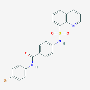 molecular formula C22H16BrN3O3S B375169 N-(4-BROMOPHENYL)-4-(QUINOLINE-8-SULFONAMIDO)BENZAMIDE 