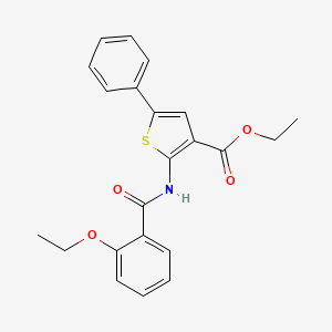 molecular formula C22H21NO4S B3751732 ethyl 2-[(2-ethoxybenzoyl)amino]-5-phenyl-3-thiophenecarboxylate 