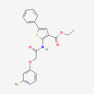 molecular formula C21H18BrNO4S B3751736 ETHYL 2-[2-(3-BROMOPHENOXY)ACETAMIDO]-5-PHENYLTHIOPHENE-3-CARBOXYLATE 