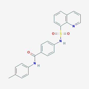 molecular formula C23H19N3O3S B375174 N-(4-methylphenyl)-4-[(8-quinolinylsulfonyl)amino]benzamide 