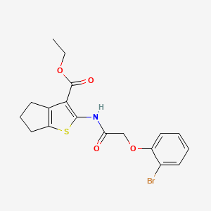 molecular formula C18H18BrNO4S B3751838 ETHYL 2-[2-(2-BROMOPHENOXY)ACETAMIDO]-4H,5H,6H-CYCLOPENTA[B]THIOPHENE-3-CARBOXYLATE 