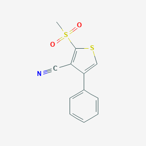 molecular formula C12H9NO2S2 B037520 2-(Methylsulfonyl)-4-phenylthiophene-3-carbonitrile CAS No. 116526-64-8