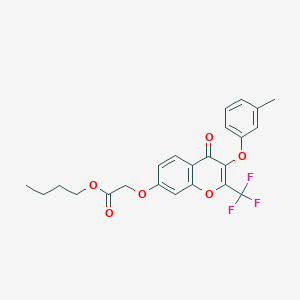 molecular formula C23H21F3O6 B3752094 BUTYL 2-{[3-(3-METHYLPHENOXY)-4-OXO-2-(TRIFLUOROMETHYL)-4H-CHROMEN-7-YL]OXY}ACETATE 