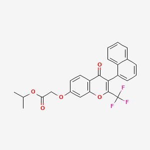 molecular formula C25H19F3O5 B3752106 isopropyl {[3-(1-naphthyl)-4-oxo-2-(trifluoromethyl)-4H-chromen-7-yl]oxy}acetate 