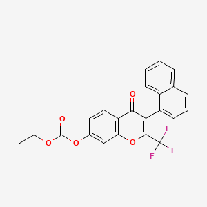 molecular formula C23H15F3O5 B3752116 ethyl 3-(1-naphthyl)-4-oxo-2-(trifluoromethyl)-4H-chromen-7-yl carbonate 