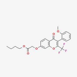 molecular formula C23H21F3O6 B3752163 BUTYL 2-{[3-(2-METHOXYPHENYL)-4-OXO-2-(TRIFLUOROMETHYL)-4H-CHROMEN-7-YL]OXY}ACETATE 