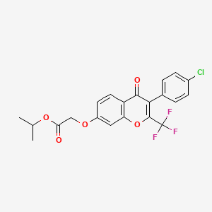 molecular formula C21H16ClF3O5 B3752191 PROPAN-2-YL 2-{[3-(4-CHLOROPHENYL)-4-OXO-2-(TRIFLUOROMETHYL)-4H-CHROMEN-7-YL]OXY}ACETATE 