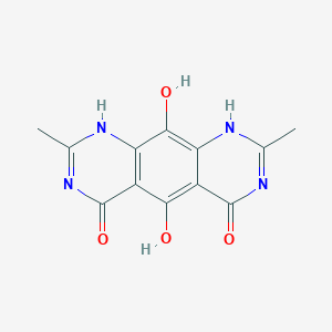 molecular formula C12H10N4O4 B037523 5,10-Dihydroxy-2,8-dimethylpyrimido[5,4-g]quinazoline-4,6(1H,7H)-dione CAS No. 115705-72-1