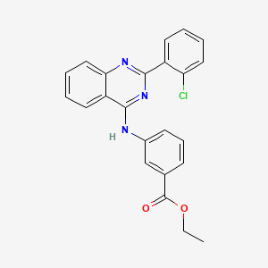 molecular formula C23H18ClN3O2 B3752304 Ethyl 3-{[2-(2-chlorophenyl)quinazolin-4-yl]amino}benzoate 