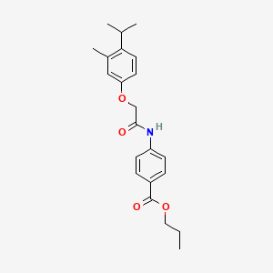 molecular formula C22H27NO4 B3752318 Propyl 4-[[2-(3-methyl-4-propan-2-ylphenoxy)acetyl]amino]benzoate 