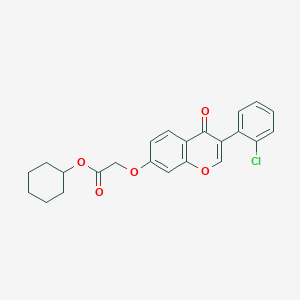 molecular formula C23H21ClO5 B3752493 CYCLOHEXYL 2-{[3-(2-CHLOROPHENYL)-4-OXO-4H-CHROMEN-7-YL]OXY}ACETATE 