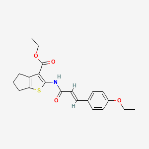 molecular formula C21H23NO4S B3752689 ethyl 2-{[3-(4-ethoxyphenyl)acryloyl]amino}-5,6-dihydro-4H-cyclopenta[b]thiophene-3-carboxylate 