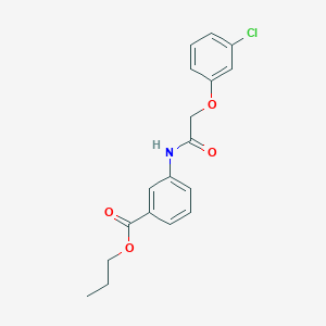molecular formula C18H18ClNO4 B3752777 propyl 3-[2-(3-chlorophenoxy)acetamido]benzoate 