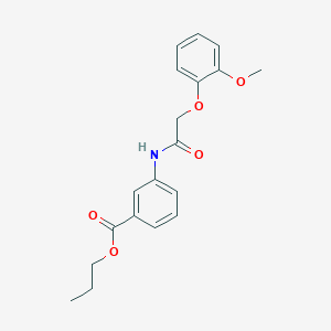 molecular formula C19H21NO5 B3752785 PROPYL 3-[2-(2-METHOXYPHENOXY)ACETAMIDO]BENZOATE 
