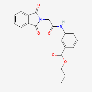 molecular formula C20H18N2O5 B3752796 propyl 3-{[(1,3-dioxo-1,3-dihydro-2H-isoindol-2-yl)acetyl]amino}benzoate 