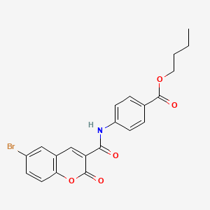 molecular formula C21H18BrNO5 B3752822 butyl 4-{[(6-bromo-2-oxo-2H-chromen-3-yl)carbonyl]amino}benzoate 