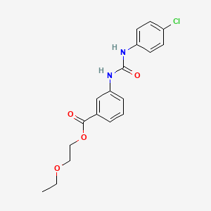 molecular formula C18H19ClN2O4 B3752866 2-Ethoxyethyl 3-[(4-chlorophenyl)carbamoylamino]benzoate CAS No. 6112-28-3