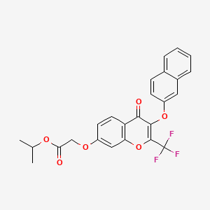 molecular formula C25H19F3O6 B3752933 isopropyl {[3-(2-naphthyloxy)-4-oxo-2-(trifluoromethyl)-4H-chromen-7-yl]oxy}acetate 