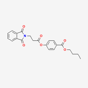 molecular formula C22H21NO6 B3753003 butyl 4-{[3-(1,3-dioxo-1,3-dihydro-2H-isoindol-2-yl)propanoyl]oxy}benzoate 