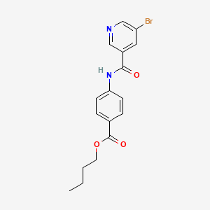 molecular formula C17H17BrN2O3 B3753106 butyl 4-{[(5-bromo-3-pyridinyl)carbonyl]amino}benzoate 