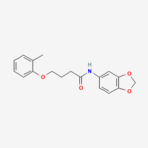 molecular formula C18H19NO4 B3753174 N-1,3-benzodioxol-5-yl-4-(2-methylphenoxy)butanamide 