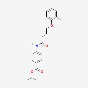 molecular formula C21H25NO4 B3753205 isopropyl 4-{[4-(2-methylphenoxy)butanoyl]amino}benzoate 