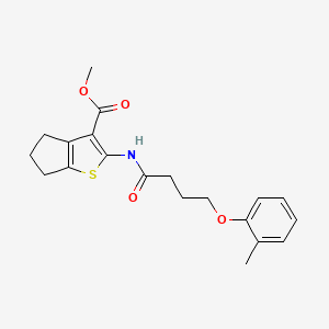 molecular formula C20H23NO4S B3753239 methyl 2-{[4-(2-methylphenoxy)butanoyl]amino}-5,6-dihydro-4H-cyclopenta[b]thiophene-3-carboxylate 