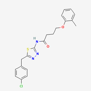molecular formula C20H20ClN3O2S B3753274 N-[5-(4-chlorobenzyl)-1,3,4-thiadiazol-2-yl]-4-(2-methylphenoxy)butanamide 