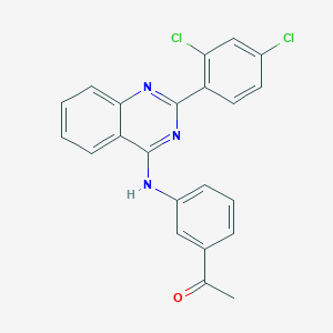 molecular formula C22H15Cl2N3O B3753333 1-(3-{[2-(2,4-DICHLOROPHENYL)QUINAZOLIN-4-YL]AMINO}PHENYL)ETHAN-1-ONE 