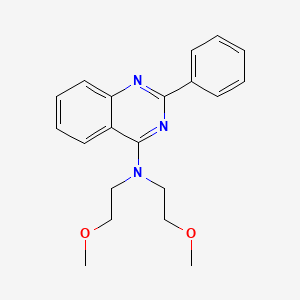 molecular formula C20H23N3O2 B3753348 N,N-bis(2-methoxyethyl)-2-phenyl-4-quinazolinamine 